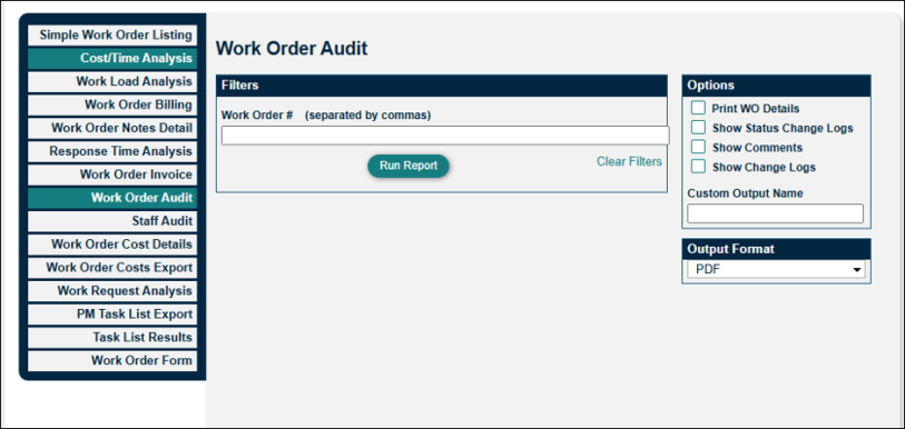 Work Order Audit
